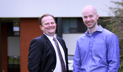 Prof. Lyle Wetsch, left, and Terry Hussey have won President’s Awards for teaching.